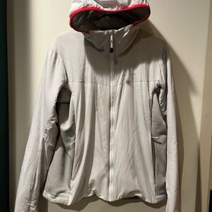 Arc'teryx Women's Light Gray Hooded Puffer Jacket sz L